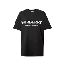 巴宝莉春夏男女式经典款黑色logo字母短袖t恤